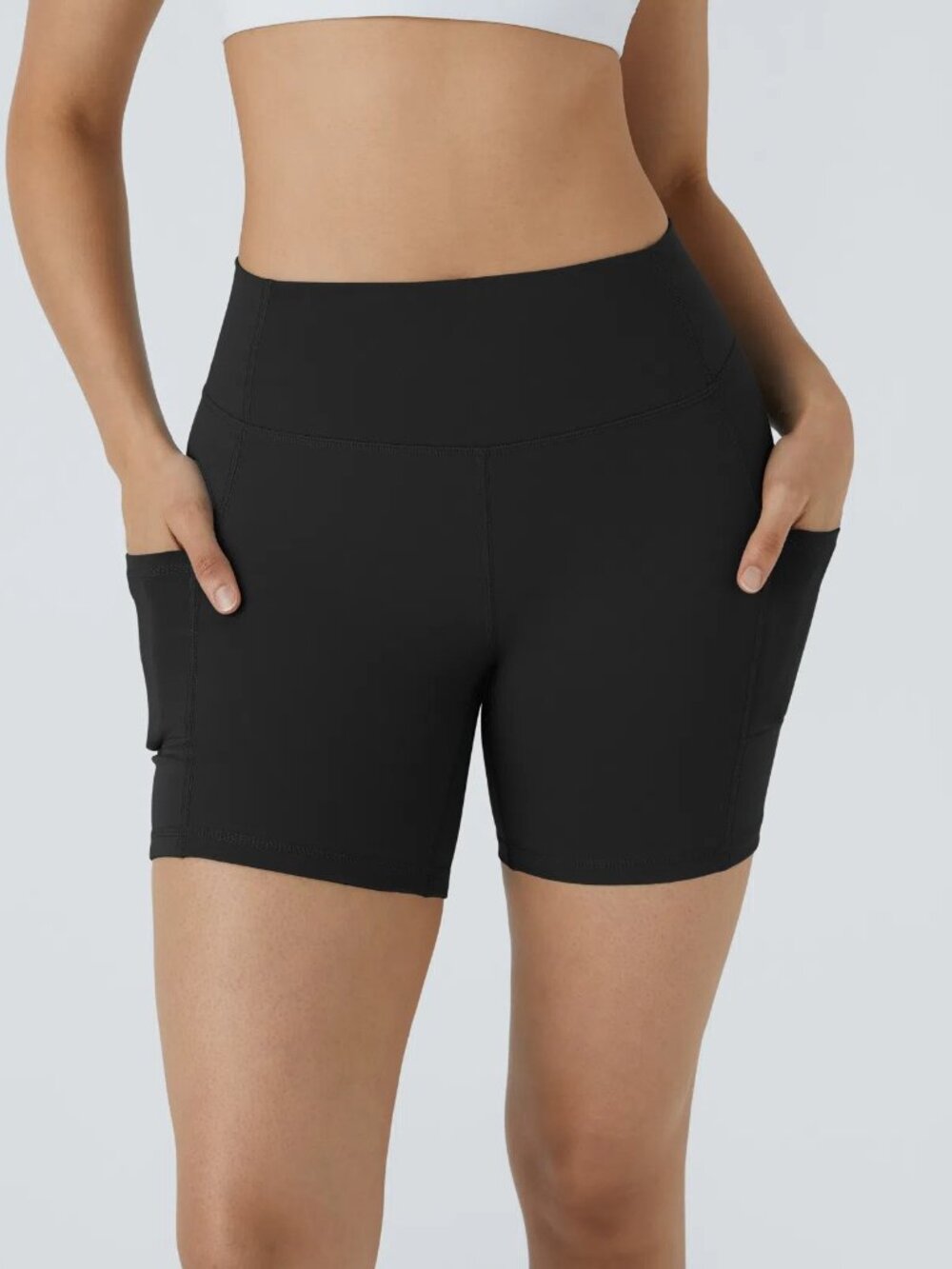Halara Small Black High Waisted Pocket Running Biker Short 50% off Retail